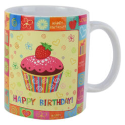 Cana ceramica "Happy Birthday"- Strawberry Muffin, 330 ml