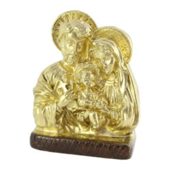 Statueta din ipsos Sfanta Familie 10 x 6 x 14 cm, auriu