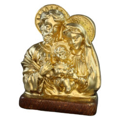 Statueta din ipsos Sfanta Familie 11 x 6 x 14 cm, auriu