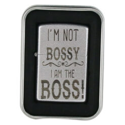 Bricheta metalica "I'm not Bossy...", 3.5x5.5 CM, Argintiu