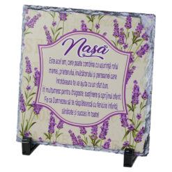 Placa ardezie "Pentru cea mai buna Nasa!" 19x19 CM