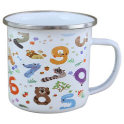 Cana metalica emailata 240 ml, Numere colorate