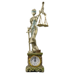 Statueta Justice cu ceas, din rasina 7x27 CM