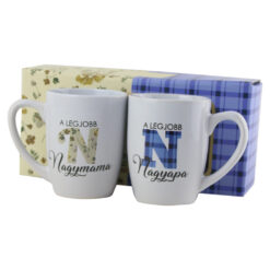 Set 2 cani din ceramica "A legjobb Nagymama/Nagyapa, 300 ml, in cutie cadou