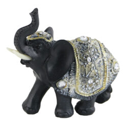 Figurina elefant din rasina negru 10 cm