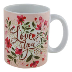 Cana ceramica "Love You" 330 ml, motive florale