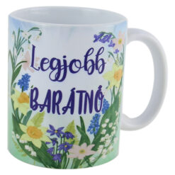 Cana ceramica "Legjobb Baratno", 330 ml, Florile primaverii