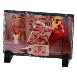 Placa ardezie "Pentru o femeie de nota 10 ", 8 Martie, 14x9 CM