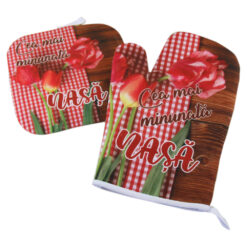 Set manusa si suport oala "Cea mai minunata Nasa!", lalele