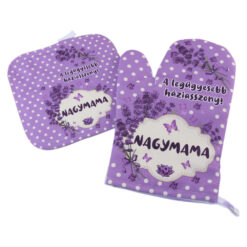 Set manusa si suport oala "Nagymama, a legugyesebb haziasszony!", lavanda