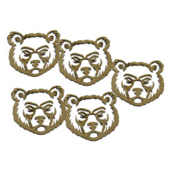Set 5 decor craft Urs din lemn 4 CM