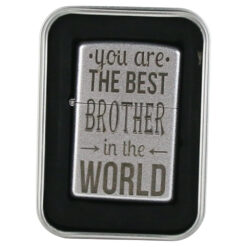 Bricheta metalica "You are the best Brother...", 3.5x5.5 CM, Argintiu