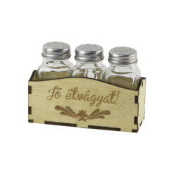 Set solnita si pipernita cu suport lemn "Jo Etvagyat" 13x9 CM