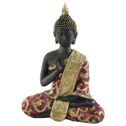 Alternative view of Statueta Buddha, 20 CM, din rasina, negru