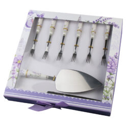 Alternative view of Set tacamuri pentru tort, 8 piese, cu maner din ceramica, "Lavanda Flow"