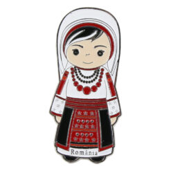 Magnet frigider din metal 7x3 CM, Figurina in port traditional