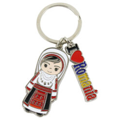 Breloc Figurina in port traditional "I love Romania" 6 CM