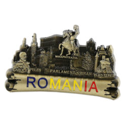 Alternative view of Magnet frigider din metal 9x5 CM, Romania, Mihai Viteazul