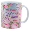 Cana ceramica "Ma bucur ca esti Mama mea", 330 ml, trandafiri & lavanda