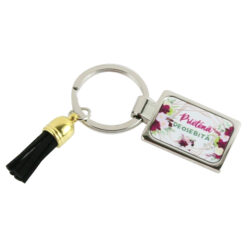 Breloc din metal "Prietena Deosebita", cu franjuri, 7 CM