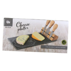 Alternative view of Set servire branzeturi cu 3 cutite, tava cu magnet, 30x15 CM,  Excellent Houseware