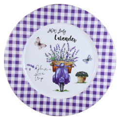 Tava rotunda din metal "Lovely Lavender" 33 CM, Lavanda