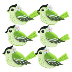 Set 6 decor pasla Pasare 6.5 CM, autoadeziva