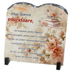 Placa ardezie "Draga doamna educatoare?" 20x20 CM, Carte