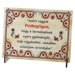 Placa decorativa "Azert vagyok Pedagogus..." 20x15 CM