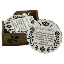 Set 6 suporturi pahare traforaj, 9 CM, cu suport, "Hazi Aldas"