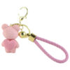 Breloc Ursulet cu inimioara, din plastic, roz