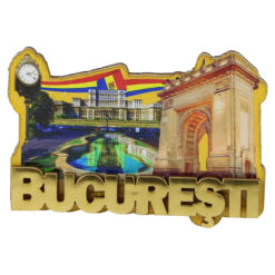 Magnet frigider din lemn "Bucuresti", 9x6 CM, Arcul de Triumf