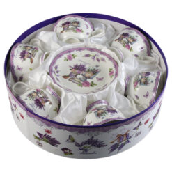 Alternative view of Set 6 cesti din ceramica cu farfurii "Lavender Tea", 150 ml, , in cutie cadou