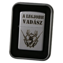 Bricheta metalica gravata "A legjobb Vadasz" 3.5 x 5.5 cm, argintiu