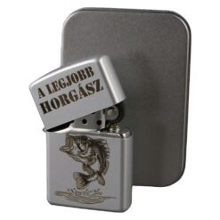 Alternative view of Bricheta metalica gravata "A legjobb Horgasz" 3.5 x 5.5 cm, argintiu