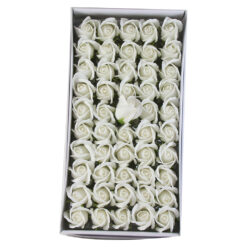 Trandafiri de sapun, 4 CM, 50 de bucata/cutie - Alb