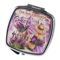 Oglinda de buzunar "Cea mai frumoasa Soacra", Lavanda