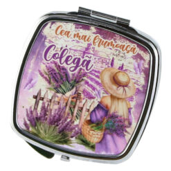 Oglinda de buzunar "Cea mai frumoasa Colega", Lavanda
