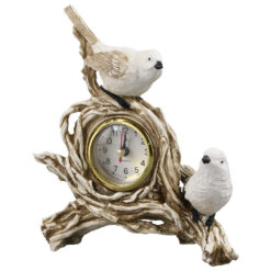 Ceas de masa din rasina, cu pasari, 17x19 CM