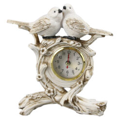 Ceas de masa din rasina, cu pasari, 17x18 CM