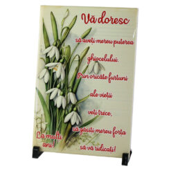 Placa decorativa "La multi ani!...", 20x30 CM, ghiocei