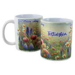 Cana ceramica "Testverkem, Isten eltessen sokaig!", 330 ml, flori