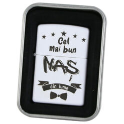 Bricheta metalica "Cel mai bun Nas din lume", 3.5x5 CM, Alb