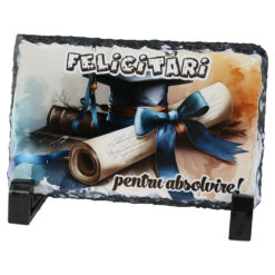 Placa ardezie "Felicitari pentru Absolvire" 14x9 CM, Toca absolvire, absolvire