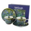 Set 2 cesti cu farfurii din portelan 270 ml "Irises"de V. van Gogh, in cutie decorativa