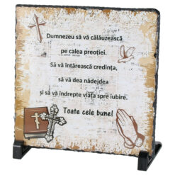 Placa ardezie "Dumnezeu sa va calauzeasca..." 19x19 CM