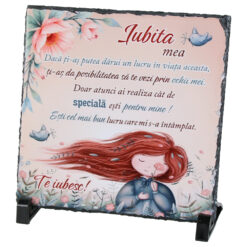 Placa ardezie "Iubita mea..." 19x19 CM