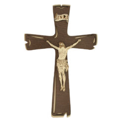 Cruce din lemn cu Isus rastignit 13 x 20 cm,  maro