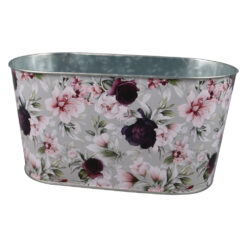 Ghiveci oval din metal 23x12 CM, Bujori