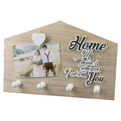 Suport pentru chei din lemn "My Home is wherever I'm with you", 29.5x19.5 CM